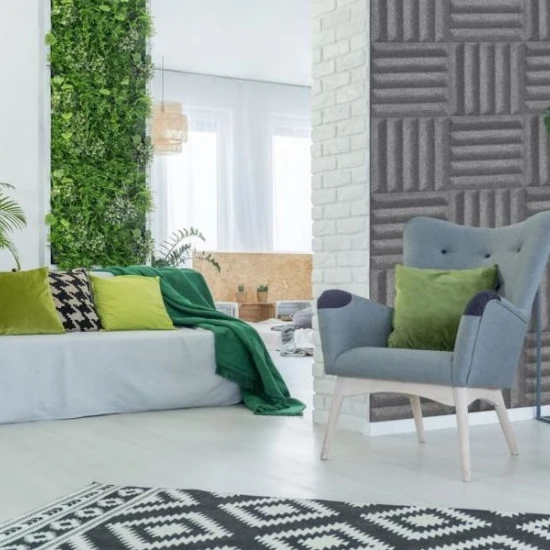 Panou acustic decorativ patrat zimti fetru 300x300 mm