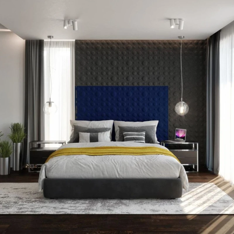 Panou acustic decorativ patrat buline fetru 300x300 mm