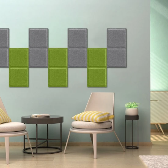 Panou acustic decorativ patrat relief fetru 300x300 mm