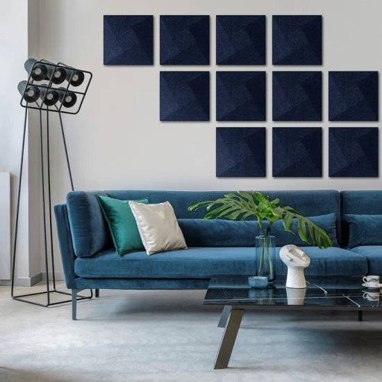 Panou acustic decorativ patrat spirala fetru 300x300 mm