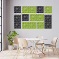 Panou acustic decorativ patrat buline fetru 300x300 mm
