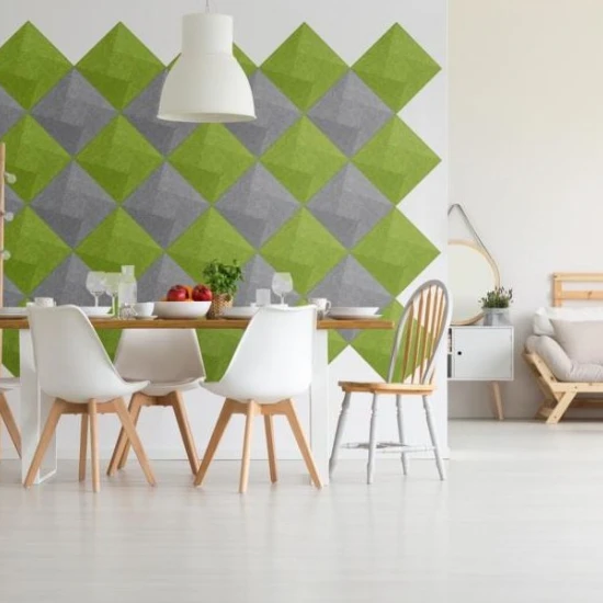 Panou acustic decorativ patrat spirala fetru 300x300 mm