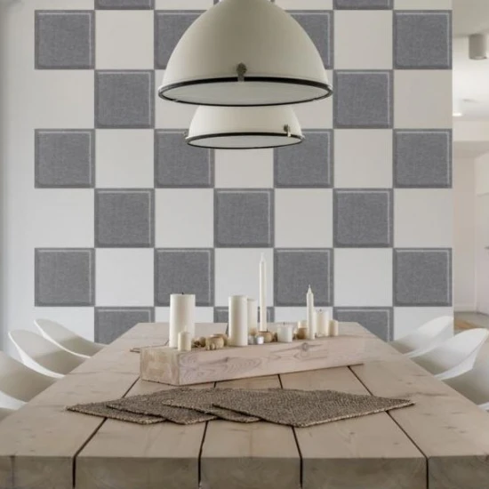 Panou acustic decorativ patrat relief fetru 300x300 mm