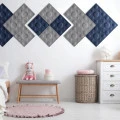 Panou acustic decorativ patrat buline fetru 300x300 mm