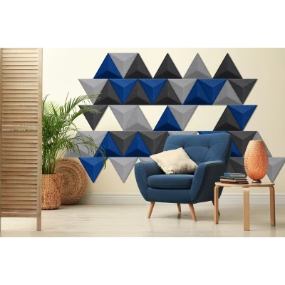 Panou acustic decorativ triunghi fetru 300x300x300 mm Premier Decor