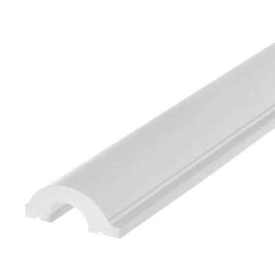 Profil Capat Dreapta Riflaj Polimer Dur WP001RP Premium Duna Alb Satinat 270x3.1x1.32 cm MARDOM DECOR