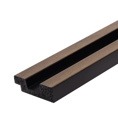 Profil Capat Stanga Riflaj Polimer Dur 3D L0104LT Lamelli Stretto Dark Oak stejar inchis 1.2x3.6x200 cm MARDOM DECOR