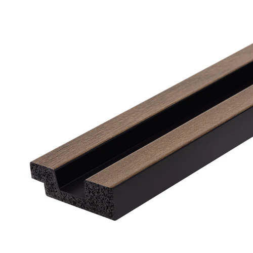 Profil Capat Stanga Riflaj Polimer Dur 3D L0104L Lamelli Stretto Dark Oak Stejar Inchis 1.2x3.6x270 cm