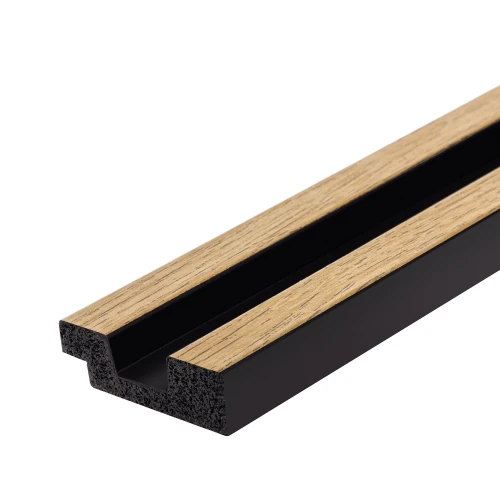 Profil Capat Stanga Riflaj Polimer Dur 3D L0105LT Lamelli Stretto Natural Oak Stejar Natural 1.2x3.6x200 cm