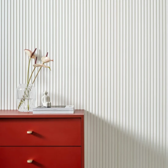 Panou Riflaj Polimer Dur 3D L0101TP Premium Lamelli Stretto Alb Satinat 1.2x12x200 cm