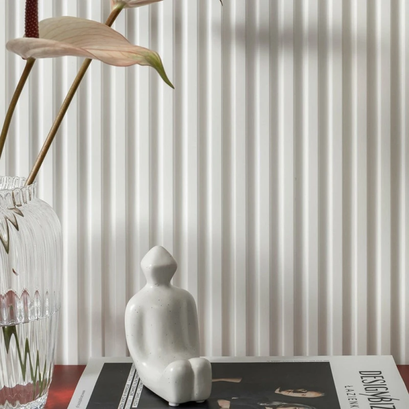 Panou Riflaj Polimer Dur 3D L0101 Lamelli Stretto Alb 1,2x12x270 cm