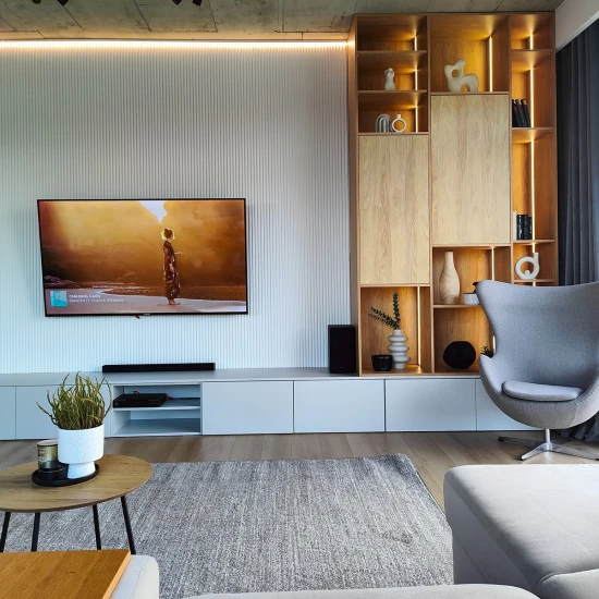 Panou Riflaj Polimer Dur 3D L0101T Lamelli Stretto White Alb 1.2x12x200 cm