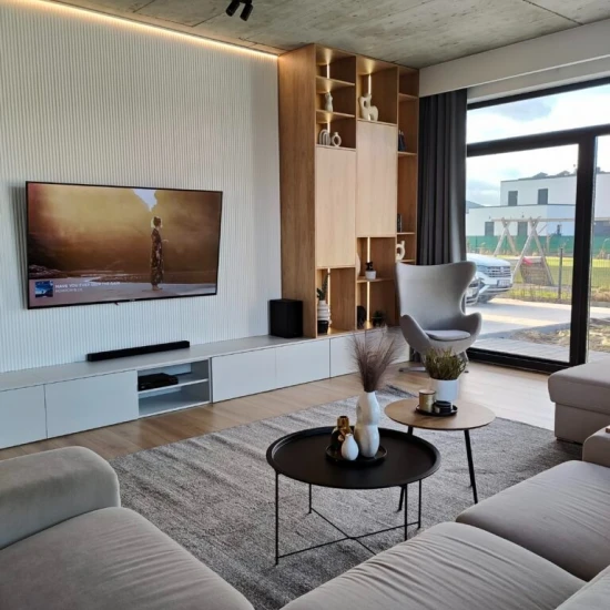 Panou Riflaj Polimer Dur 3D L0101T Lamelli Stretto White Alb 1.2x12x200 cm