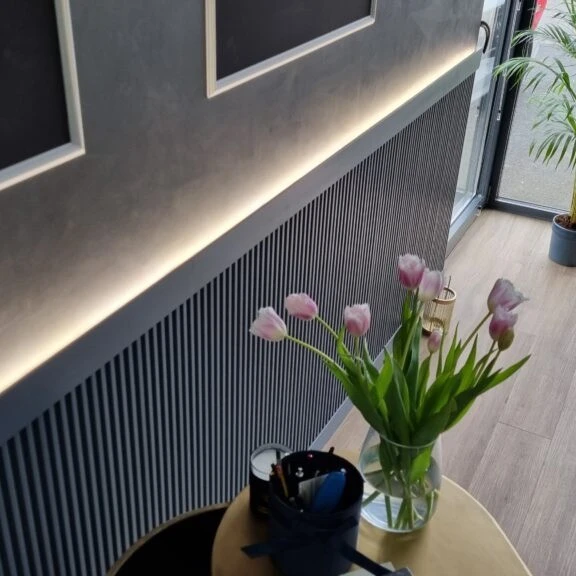 Panou Riflaj Polimer Dur 3D L0101 Lamelli Stretto Alb 1,2x12x270 cm
