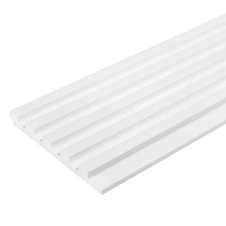 Panou Riflaj Polimer Dur 3D L0101T Lamelli Stretto White Alb 1.2x12x200 cm
