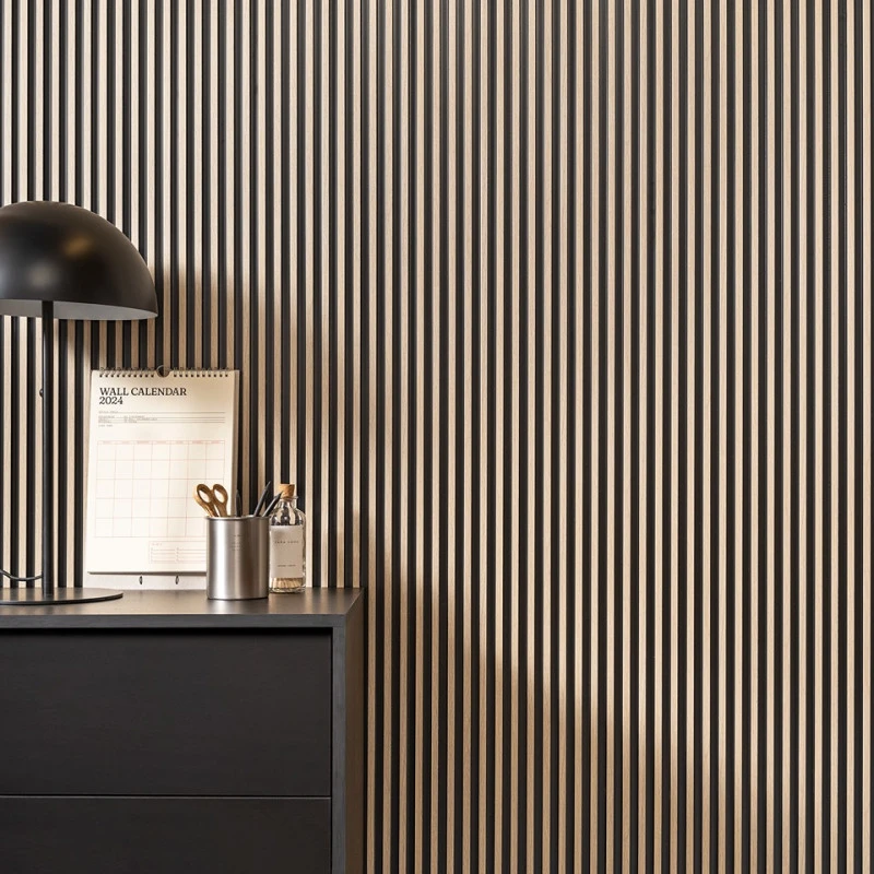 Panou Riflaj Polimer Dur 3D L0102T Lamelli Stretto Light Oak Stejar Deschis 1.2x12x200 cm