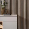 Panou Riflaj Polimer Dur 3D L0103T Lamelli Stretto Gray Oak Stejar Gri 1.2x12x200 cm