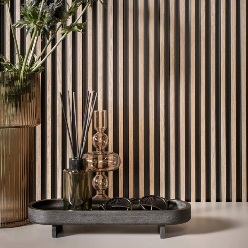 Panou Riflaj Polimer Dur 3D L0103T Lamelli Stretto Gray Oak Stejar Gri 1.2x12x200 cm