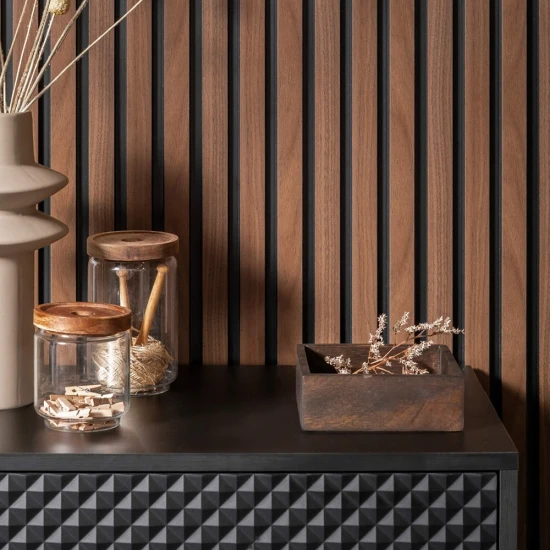 Panou Decorativ Riflat Dark Oak L0204 (270x12,1x1,2 cm) Polimer Rigid