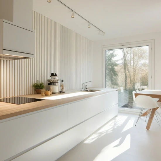 Panou Riflaj Polimer Dur 3D L0301T Lamelli Largo White Alb 2x11.5x200 cm