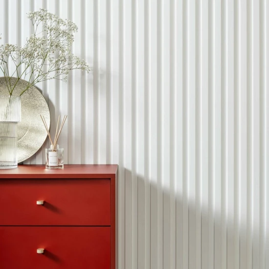 Panou Riflaj Polimer Dur 3D L0301P Premium Lamelli Largo Alb Satinat 2x11.5x270 cm