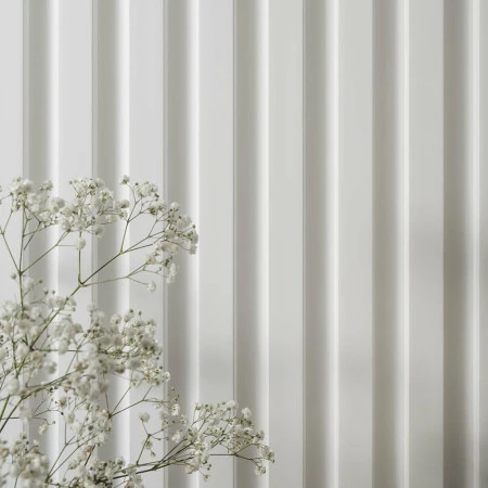 Riflaj Decorativ Alb L0301 White – Polimer Dur (270x11,5x2 cm)
