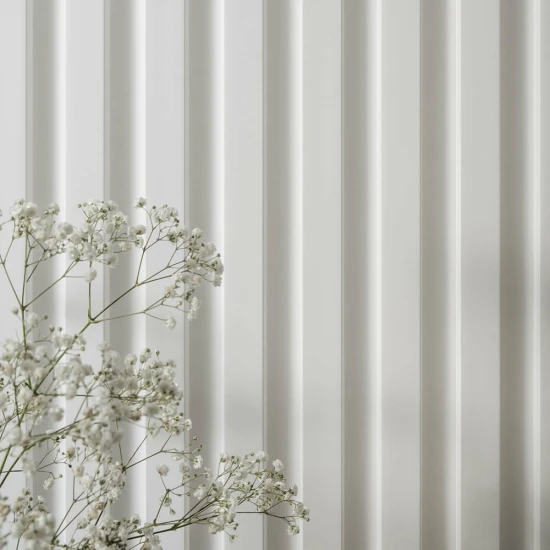 Panou Riflaj Polimer Dur 3D L0301P Premium Lamelli Largo Alb Satinat 2x11.5x270 cm