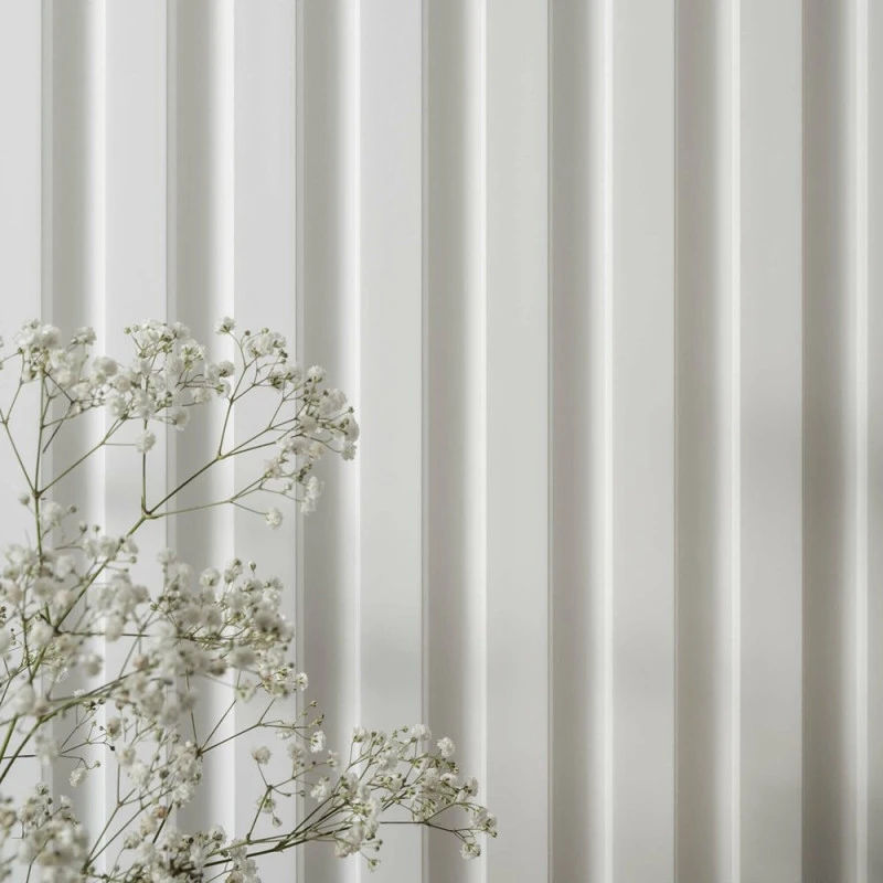 Riflaj Decorativ Alb L0301 White – Polimer Dur (270x11,5x2 cm)