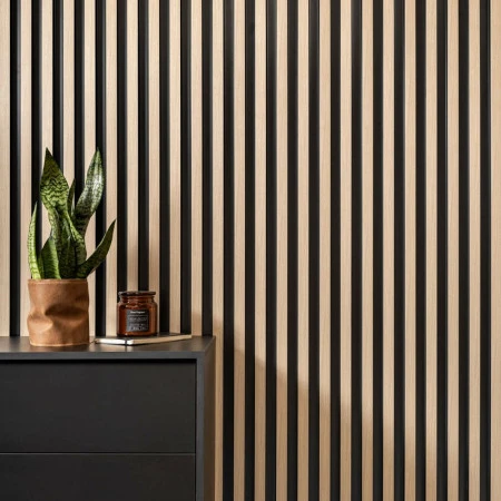Panou Riflaj Polimer Dur 3D L0302T Lamelli Largo Light Oak Stejar Deschis 2x11.5x200 cm