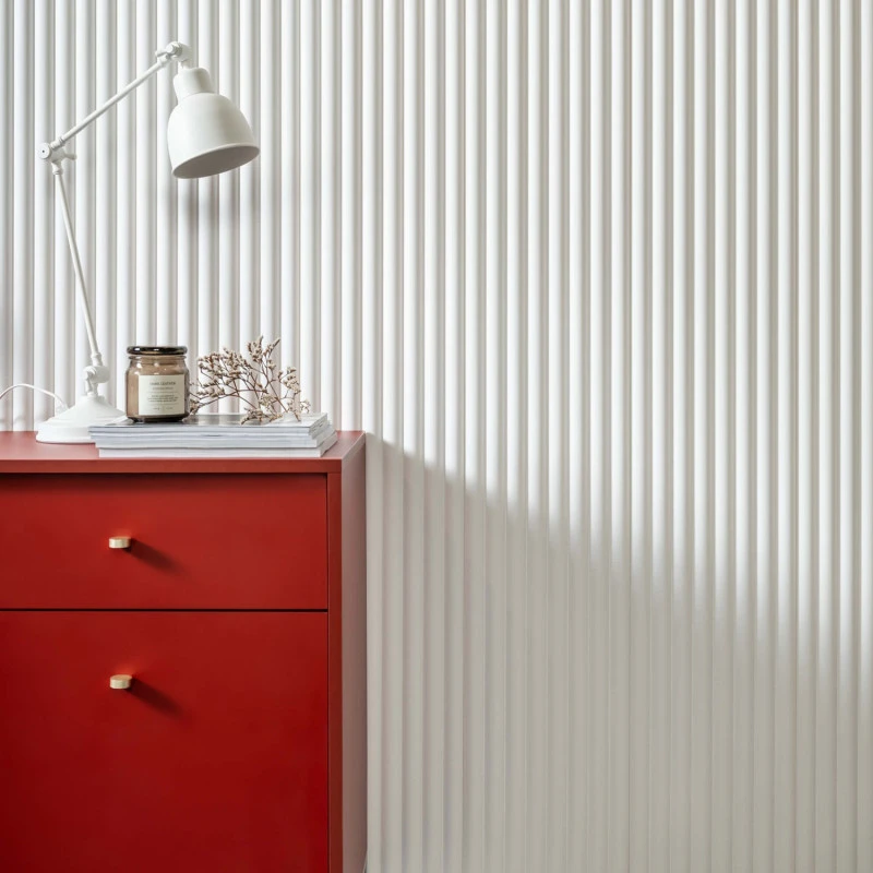 Panou Riflaj Polimer Dur WP001 Duna Alb 270x24.7 cm