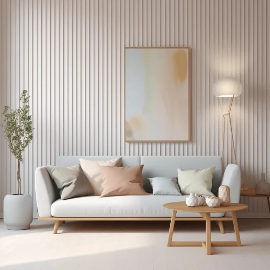 Panou Riflaj Polimer Rigid WP002 Lumio Alb 270x24,7 cm