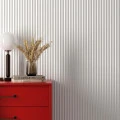 Panou Riflaj 3D Polimer Dur WP003TP Premium Vivid Triunghiular Alb Satinat 200x24.7x1.6 cm