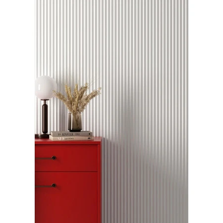 Panou Riflaj Polimer Dur WP003T Vivid Triunghiular Alb 200x24.7x1.6 cm