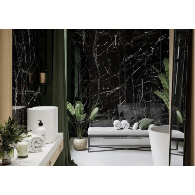 Panouri Decorative Marmură "Black White" 122x244 - Minimalism Elegant Premier Decor