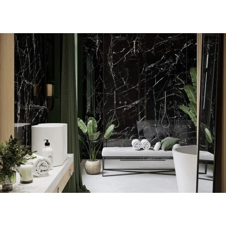 Panouri Decorative Marmură "Black White" 122x244 - Minimalism Elegant Premier Decor