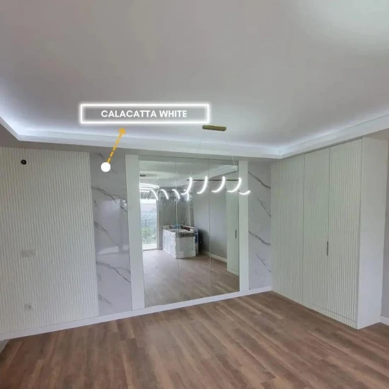 Panou Decorativ marmură ușoară Calacatta White Lite Stone 244x122