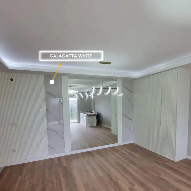 Panou Decorativ marmură ușoară Calacatta White Lite Stone 244x122