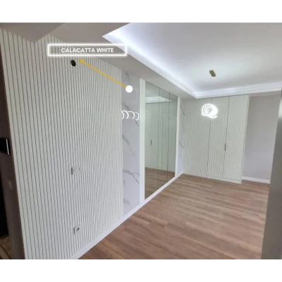 Panou Decorativ marmură ușoară Calacatta White Lite Stone 244x122 Premier Decor