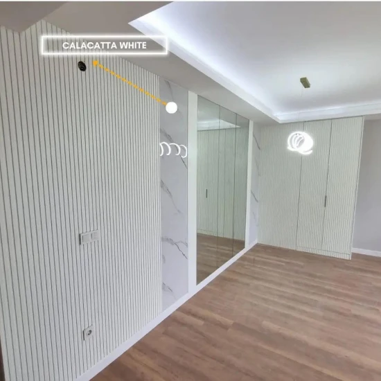 Panou Decorativ marmură ușoară Calacatta White Lite Stone 244x122