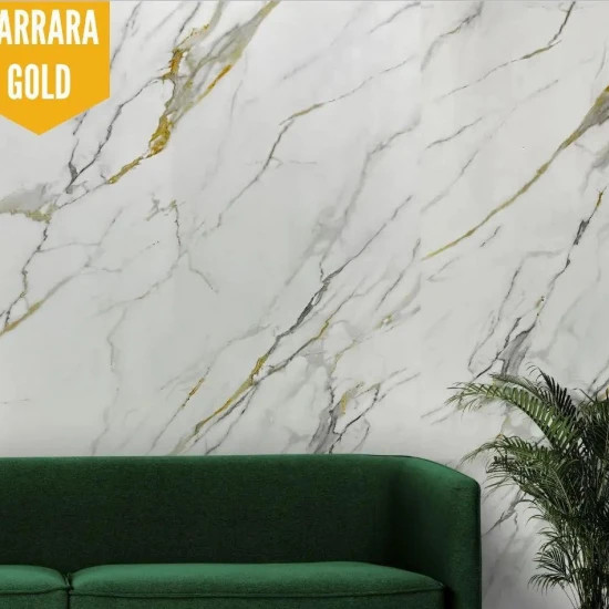 Panou Decorativ Marmură Ușoară Carrara Gold 122x244 cm