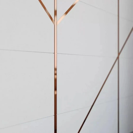 Platbanda cupru brushed, 15x2700x0.6 mm, inox, profil decorativ