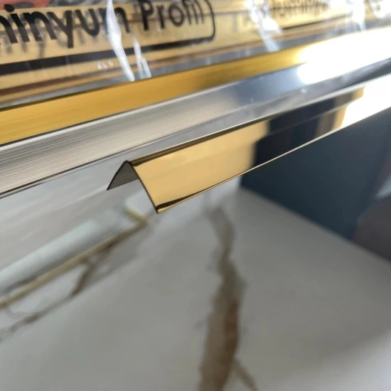 Coltar inox 20x20 mm auriu lucios 2700 mm - Profil tip L tesit