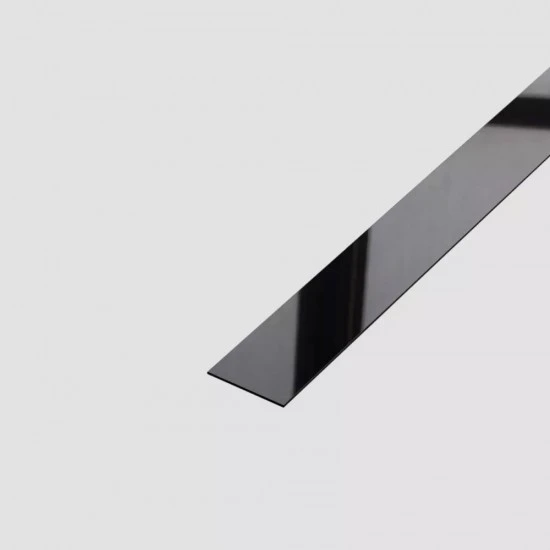 Platbanda negru oglinda, 15x2700x0.6 mm, inox, profil decorativ
