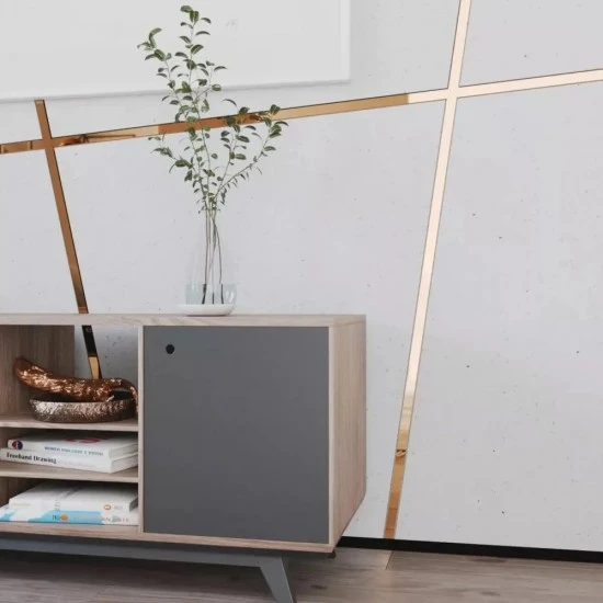 Platbanda cupru oglinda, 15x2700x0.6 mm, inox, profil decorativ