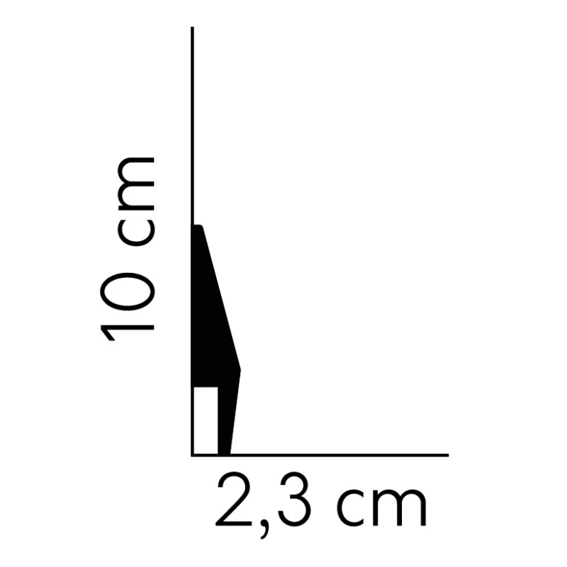 Plinta duropolimer MD016 10x2.3x200 cm, lata, moderna