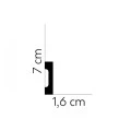 Plinta decorativa 7x1.6x200 cm, polimer rigid, alba, vopsibila, Mardom MD359