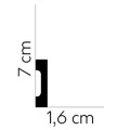 Plinta decorativa 7x1.6x200 cm, polimer rigid, neagra, Mardom MD359B