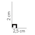 Plinta decorativa 2x2,5x200 cm, polimer dur, alba, vopsibila, Mardom QL021