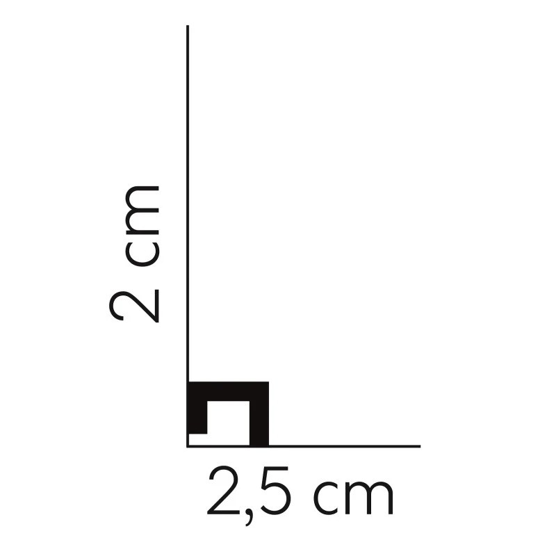 Plinta decorativa 2x2,5x200 cm, polimer dur, alba, vopsibila, Mardom QL021