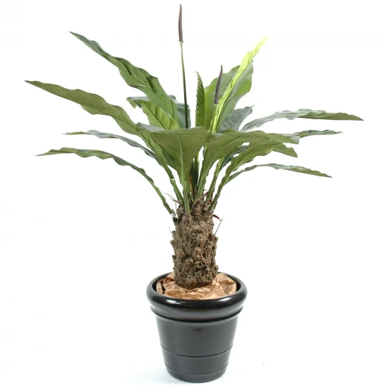 Anthurium artificial Jungle King, 130 cm, latime 100 cm, trunchi fibra de sticla Anthurium artificial Jungle King, 130 cm, latime 100 cm, trunchi fibra de sticla